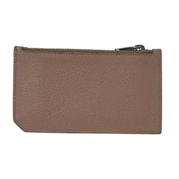$345 Saint Laurent Blush Pink Grained Leather 5 Fragments Card Holder